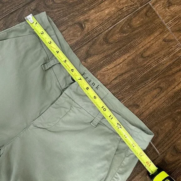 WOMENS FRANK & EILEEN WICKLOW CHINO CROPPED RAW EDGE TWILL PANTS LIGHT GREEN 2